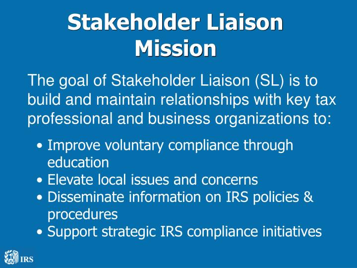 stakeholder liaison mission