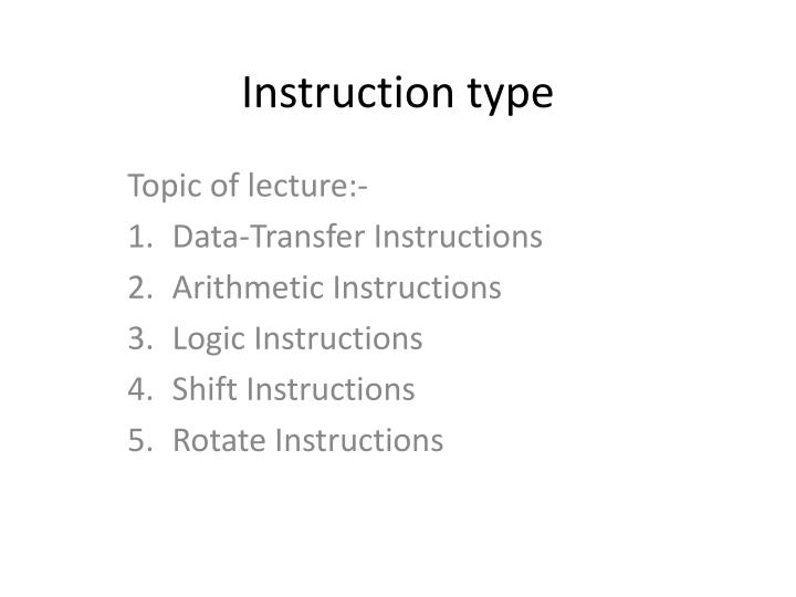 instruction type
