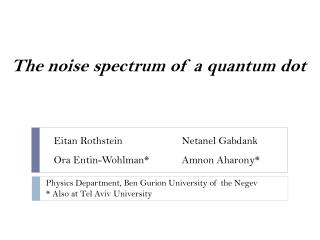 The noise spectrum of a quantum dot