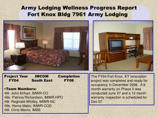 Army Lodging Wellness Progress Report