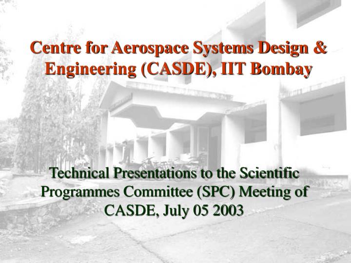 centre for aerospace systems design engineering casde iit bombay