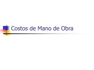 costos de mano de obra