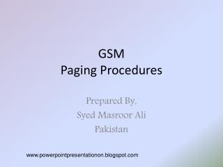 GSM Paging Procedures
