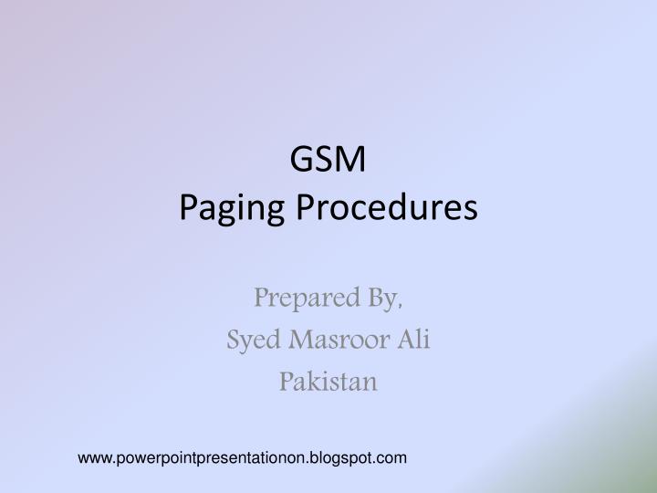gsm paging procedures