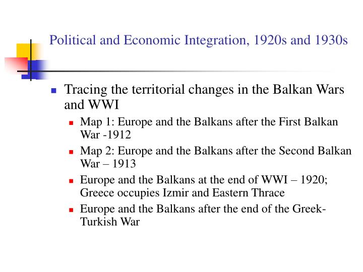 political and economic integration 1920s and 1930s
