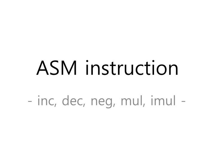 asm instruction