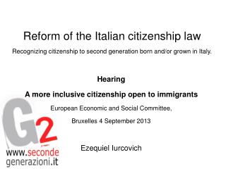 Hearing A more inclusive citizenship open to immigrants European Economic and Social Committee,