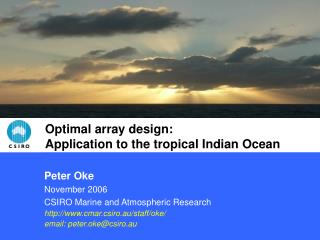 Optimal array design: Application to the tropical Indian Ocean