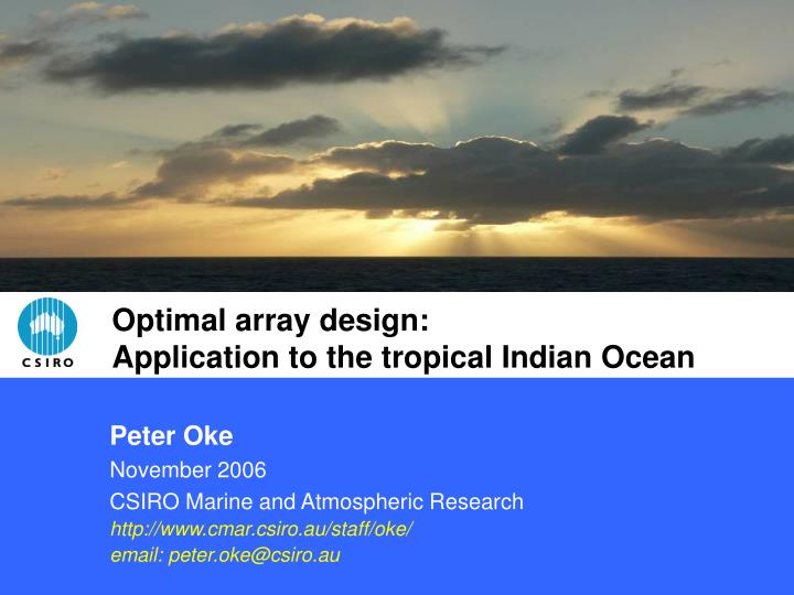optimal array design application to the tropical indian ocean