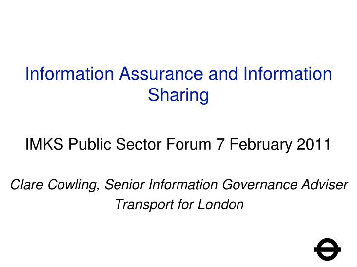 information assurance and information sharing