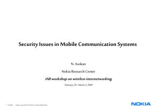 Security Issues in Mobile Communication Systems