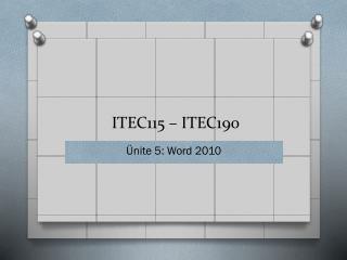 ITEC 1 15 – ITEC190