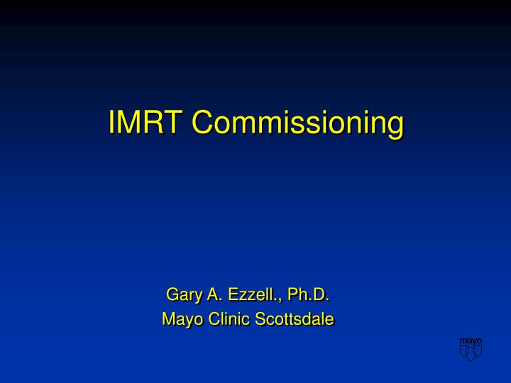 imrt commissioning