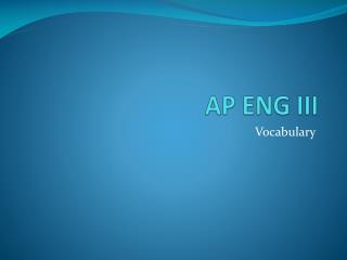 AP ENG III