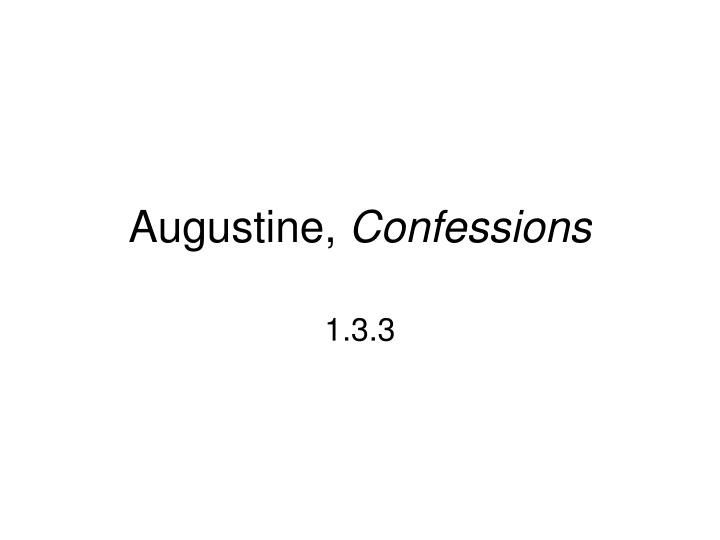 augustine confessions