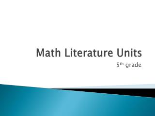 Math Literature Units