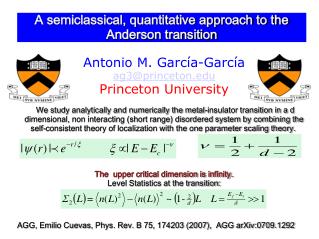 A semiclassical, quantitative approach to the Anderson transition