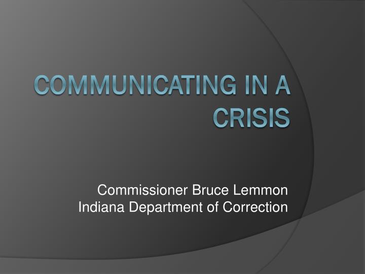 communicating in a crisis