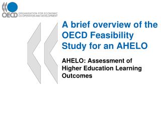 A brief overview of the OECD Feasibility Study for an AHELO