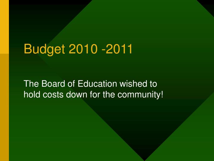 budget 2010 2011