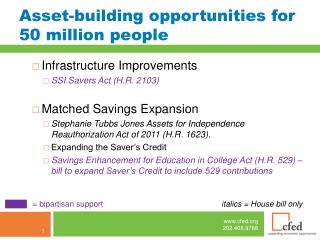 Asset-building opportunities for 50 million people