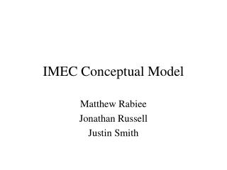 IMEC Conceptual Model