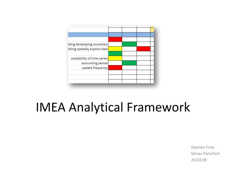 imea analytical framework