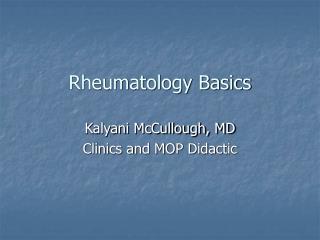Rheumatology Basics