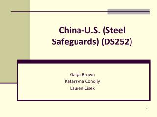 China-U.S. (Steel Safeguards) (DS252)