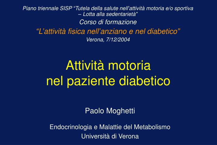 attivit motoria nel paziente diabetico