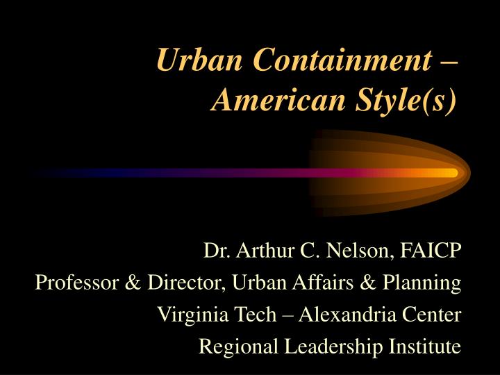 urban containment american style s