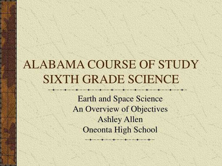 alabama course of study sixth grade science