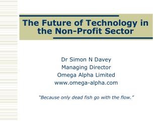 The Future of Technology in the Non-Profit Sector