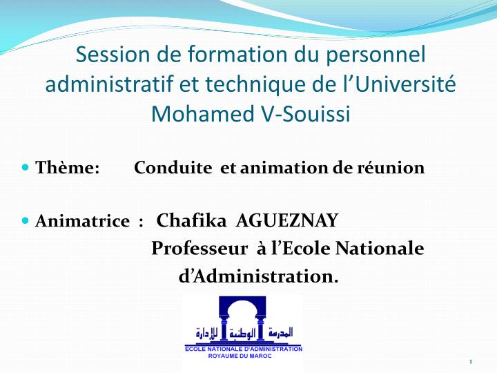 session de formation du personnel administratif et technique de l universit mohamed v souissi