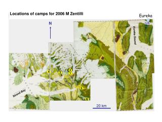 Locations of camps for 2006 M Zentilli