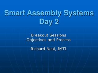 Smart Assembly Systems Day 2