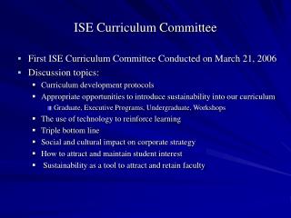 ISE Curriculum Committee