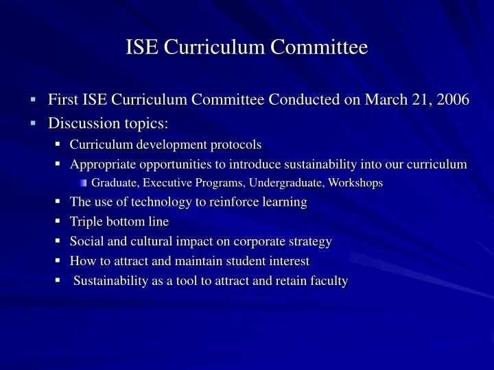 ise curriculum committee
