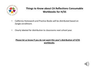 Things to Know about CA Reflections Consumable Workbooks for H/SS