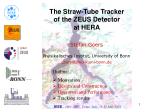 Advancing Particle Physics: The Straw-Tube Tracker of ZEUS Detector at HERA - slide 1