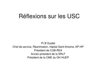r flexions sur les usc