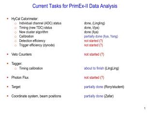 Current Tasks for PrimEx-II Data Analysis