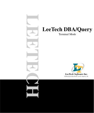 LeeTech Software Inc. Nobody provides better service than we do.
