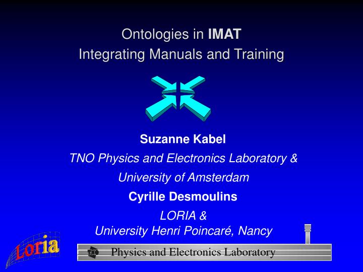 ontologies in imat integrating manuals and training