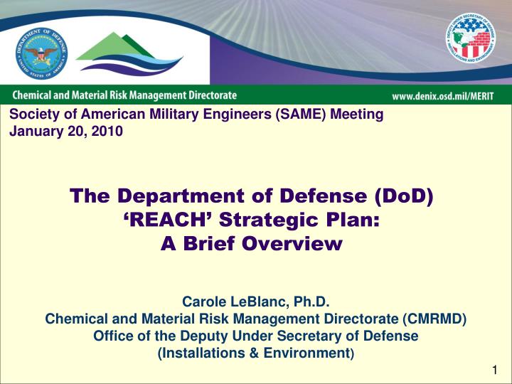 the department of defense dod reach strategic plan a brief overview