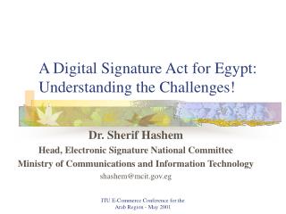 A Digital Signature Act for Egypt: Understanding the Challenges!