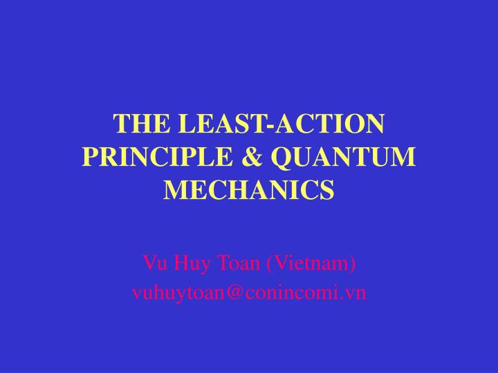 the least action principle quantum mechanics