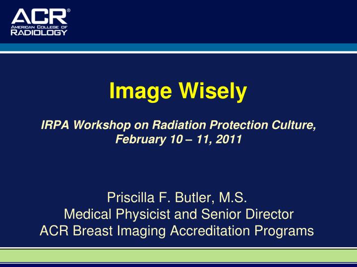 image wisely irpa workshop on radiation protection culture february 10 11 2011