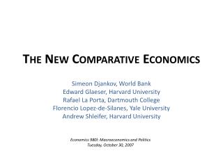 The New Comparative Economics