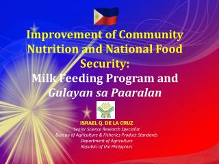 Improvement of Community Nutrition and National Food Security: